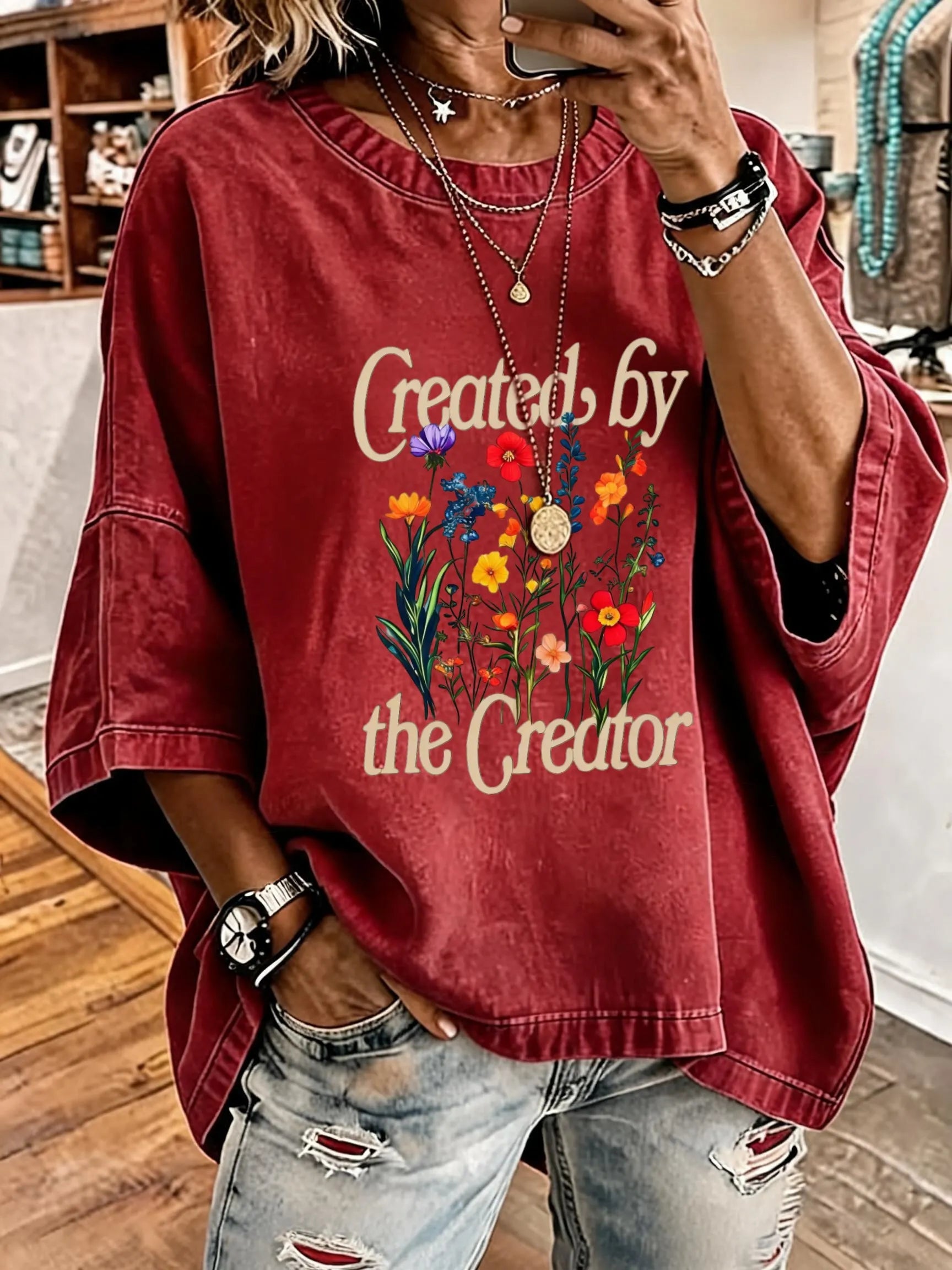 Women'S Created By The Creator Oversized T-Shirt