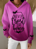 🔥HOT SALE🔥Women's Halloween Witch Print Furry Lined Hoodie