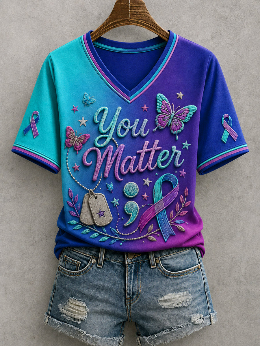 Women's Suicide Prevention Awareness Art Print T-Shirt