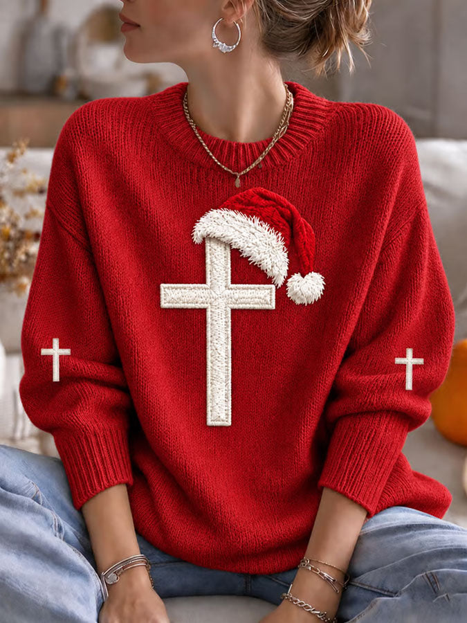 Women's Christmas Print Hooded Sweater