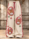 Women's Retro Christmas Print Casual Pants