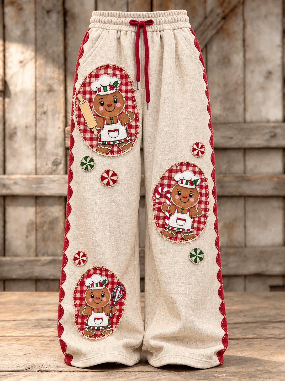 Women's Retro Christmas Print Casual Pants