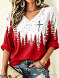 Women's Christmas Faith Print Top