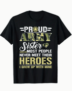 Proud Army Sister T Shirt for Women