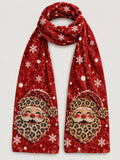 Cozy Santa-Themed Printed Scarf For Winter