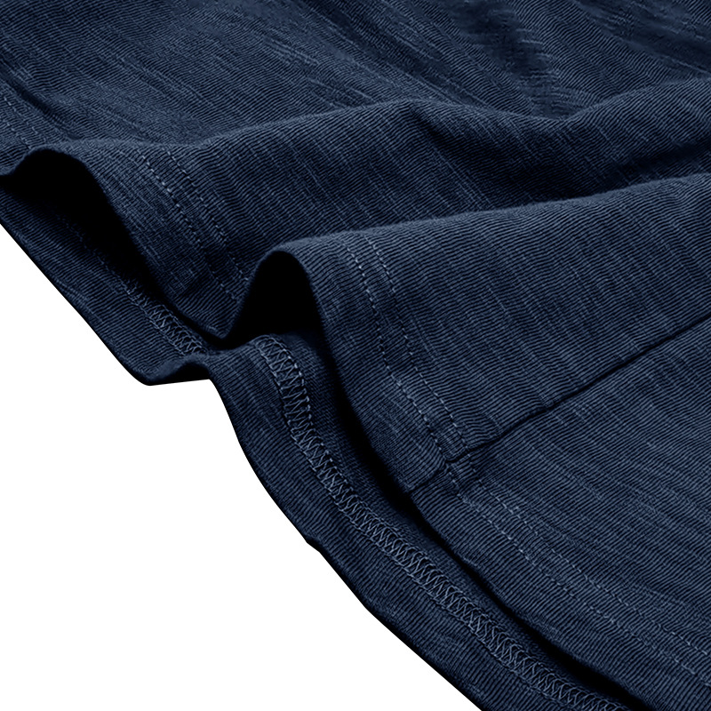 Men's Henley Collar Bamboo Cotton Long-Sleeved Top