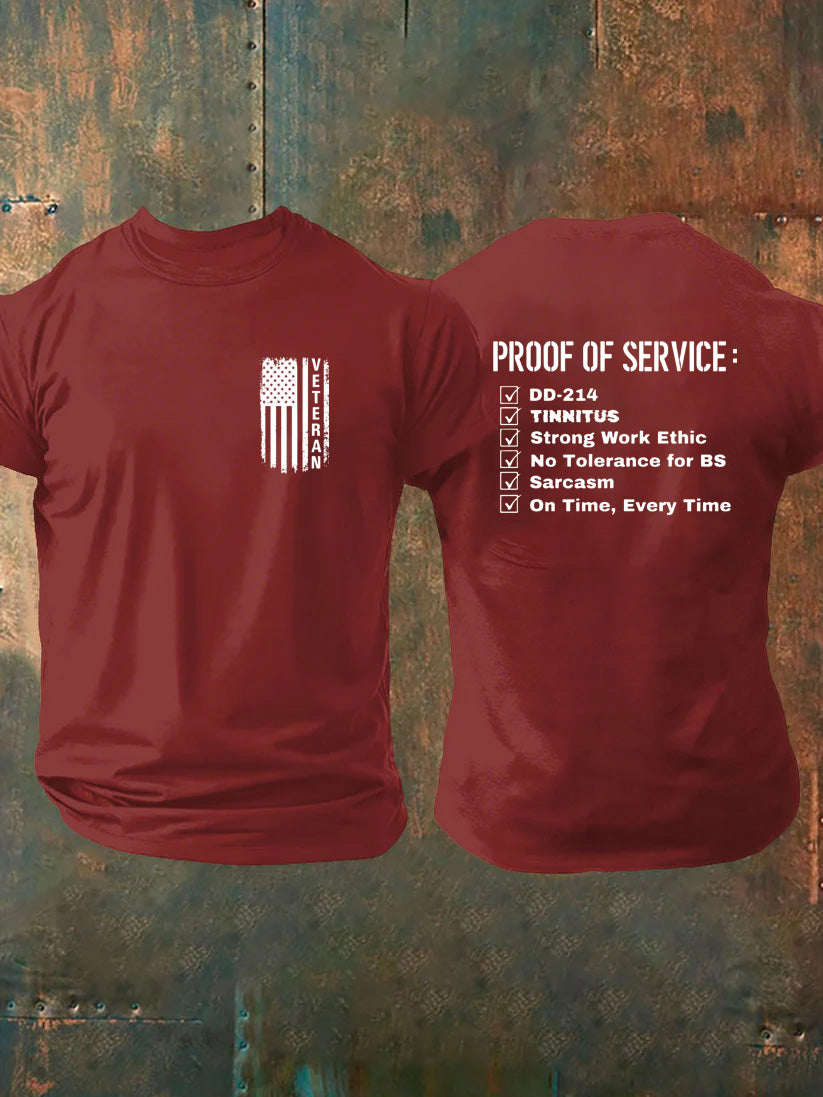 Veteran Proof Of Service Pattern100% Cotton T-Shirt