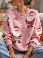 Women'S Classic Christmas Round Neck Top