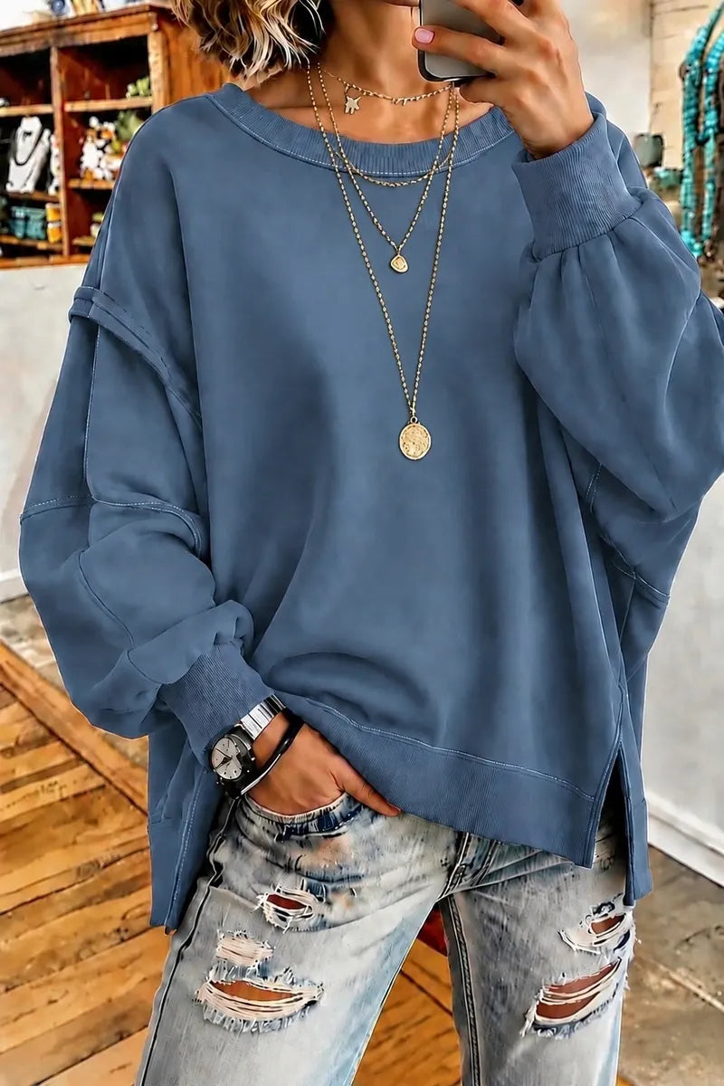 Womens Oversized Crewneck Sweatshirts Casual Long Sleeve Shirts Loose Fit Hoodies