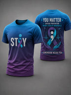 Men’s Suicide Prevention Awareness Printed T-Shirt