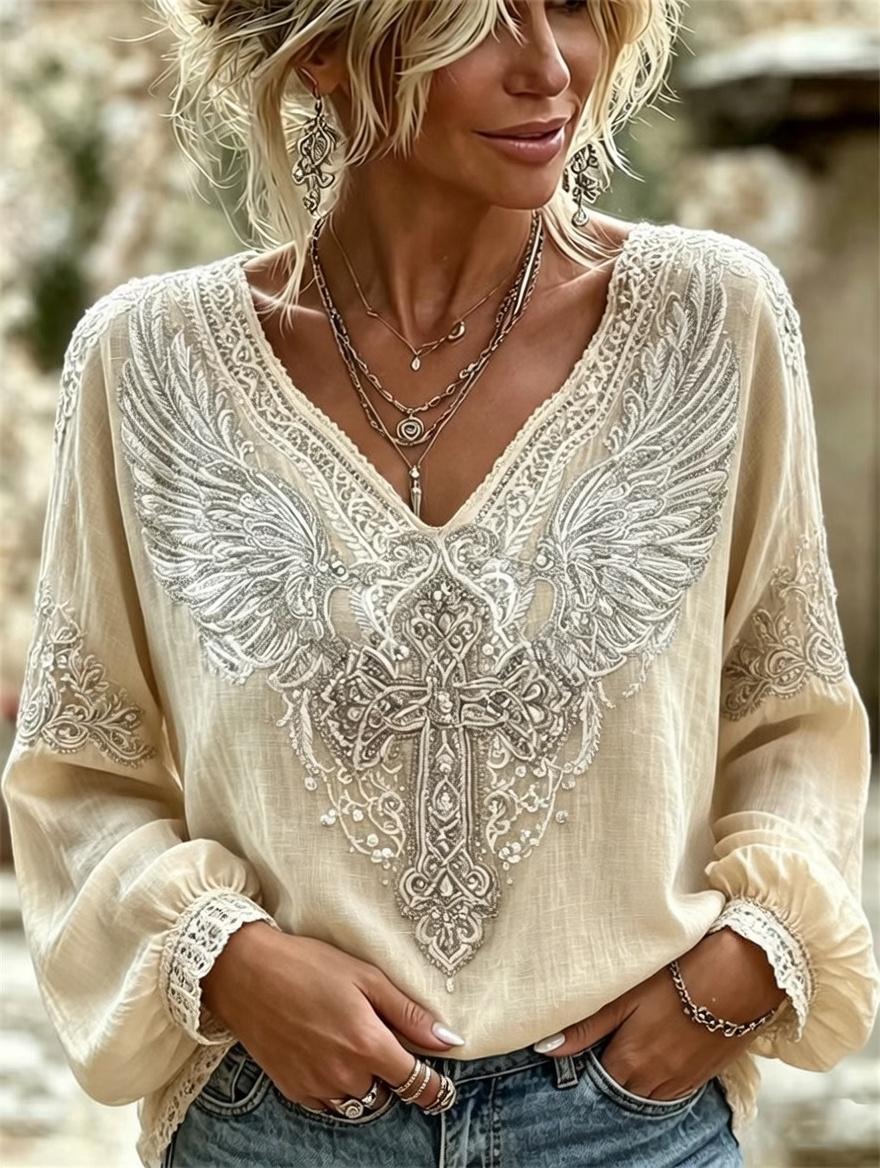 Women'S Faith Printed Casual Round Neck Top