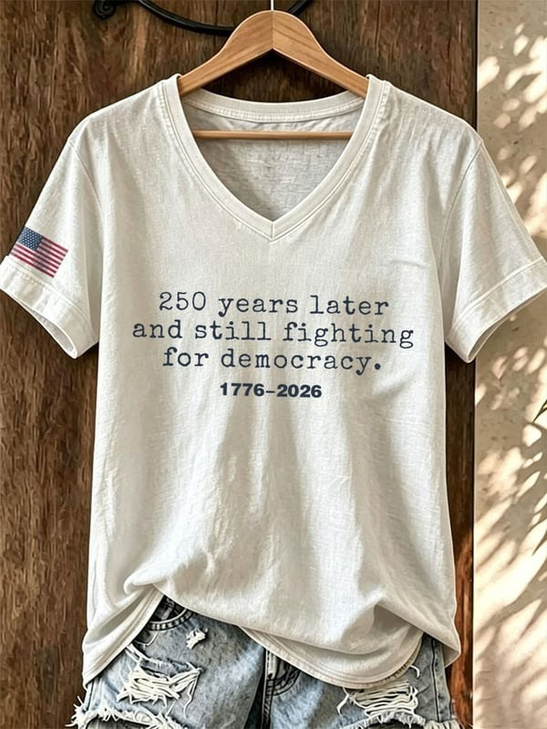 Women'S Independence Day Flag Printed Casual T-Shirt