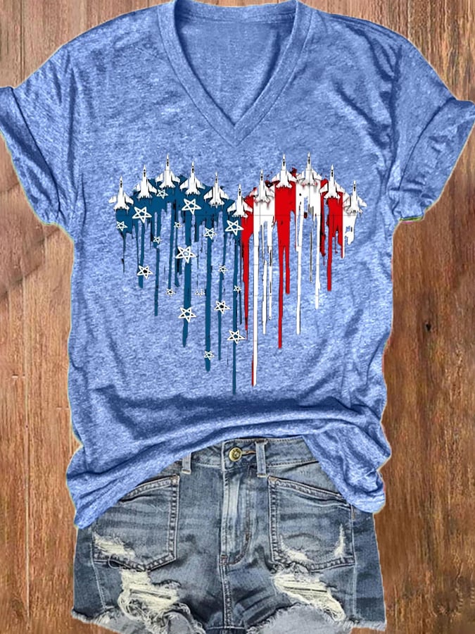 Women's Independence Day Design Printed T-Shirt