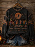 Women's Halloween Witch Print Casual Sweatshirt