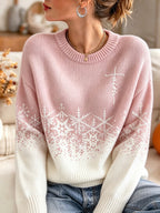 Women'S Christmas Print Casual Knit Top