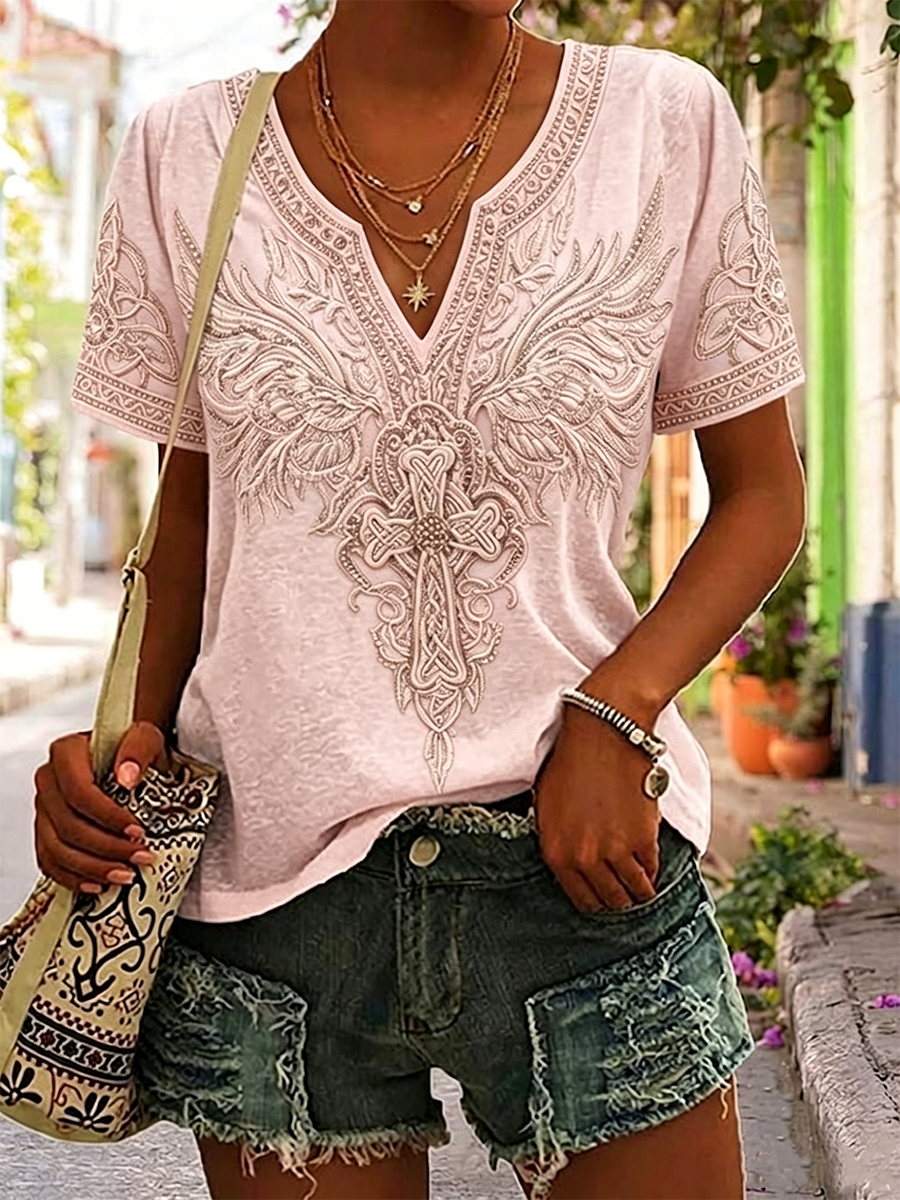 Women'S Faith Printed Casual Retro Style Top