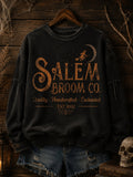 Women's Halloween Witch Print Casual Sweatshirt