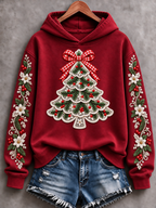 Women'S Christmas Tree Printed Casual Hoodie