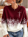 Women'S Christmas Print Casual Knit Top