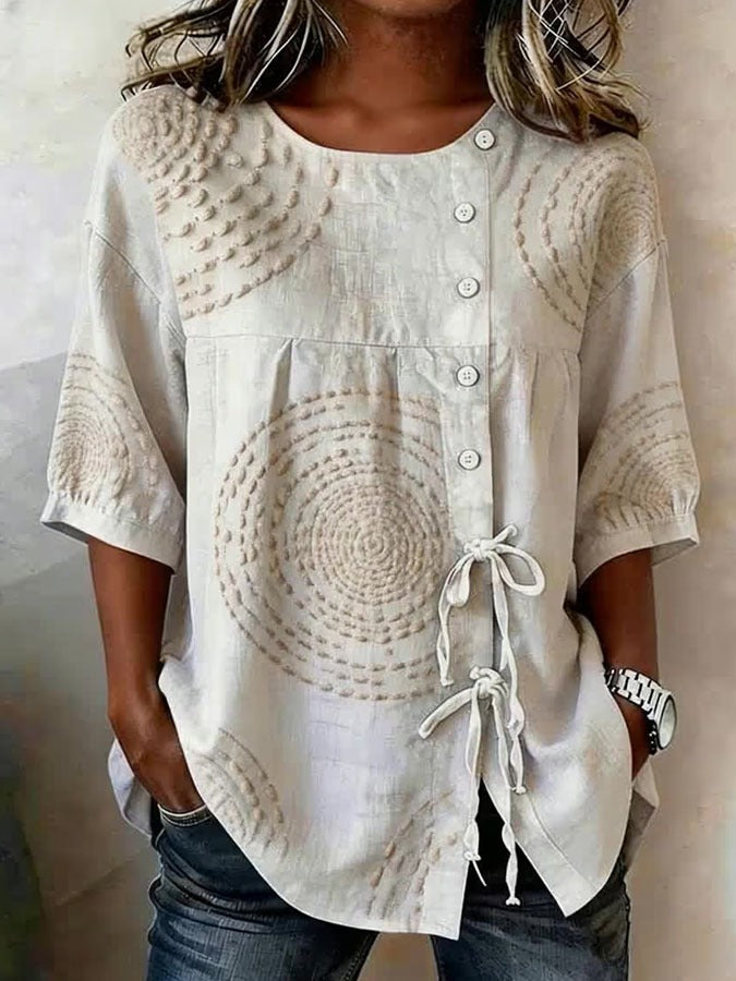 Women'S Plant Flower Art Casual Short Sleeved Shirt