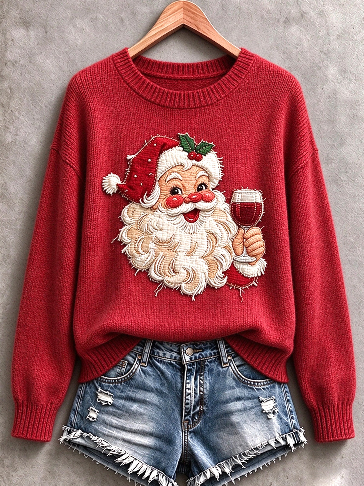 Women's Santa Claus Crew Neck Sweater