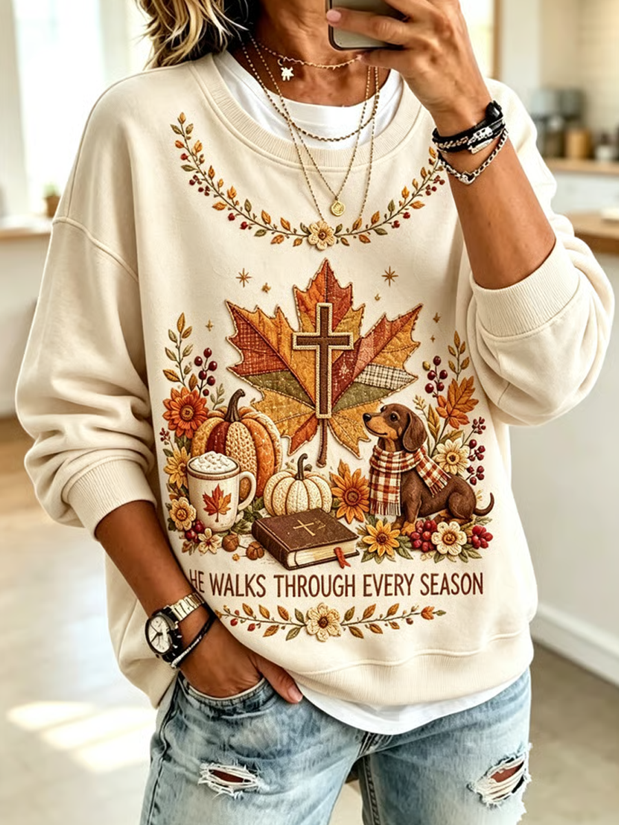 Women's He Walks Through Every Season Sweatshirt