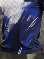 Men's Retro Patriotic Color-Block Short-Sleeve Polo Shirt