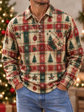 Men's Christmas-Print Casual Pocket Top
