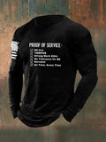 Men's Proof Of Service  Pattern Long Sleeve 100% Cotton T-Shirt