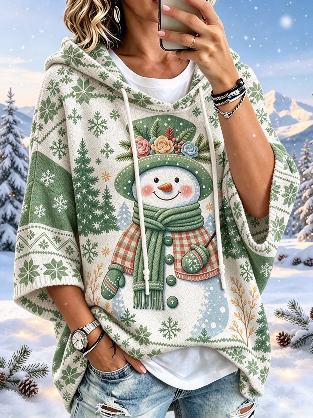 Women's Casual Printed Loose Sweatshirt