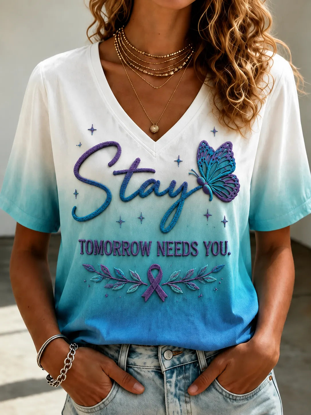Women's Suicide Prevention Awareness Print T-Shirt