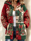 Ladies' Christmas Patchwork Color Block Floral Top