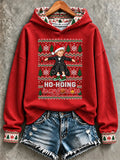 Lustiges, lässiges Damen-Weihnachts-Sweatshirt mit langen Ärmeln und Print