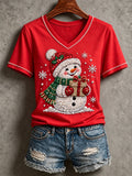 Women's Christmas Print T‑Shirt