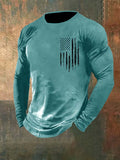 Men's Veterans Day American FlagPrint T-Shirt