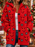 Women'S Christmas Print Casual Cardigan