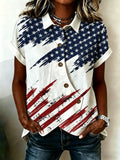 Women's American Flag Printed Shirt