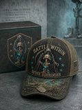 “Battle Within, Never Surrender” PTSD Awareness Battlefield Cross Vintage Baseball Cap