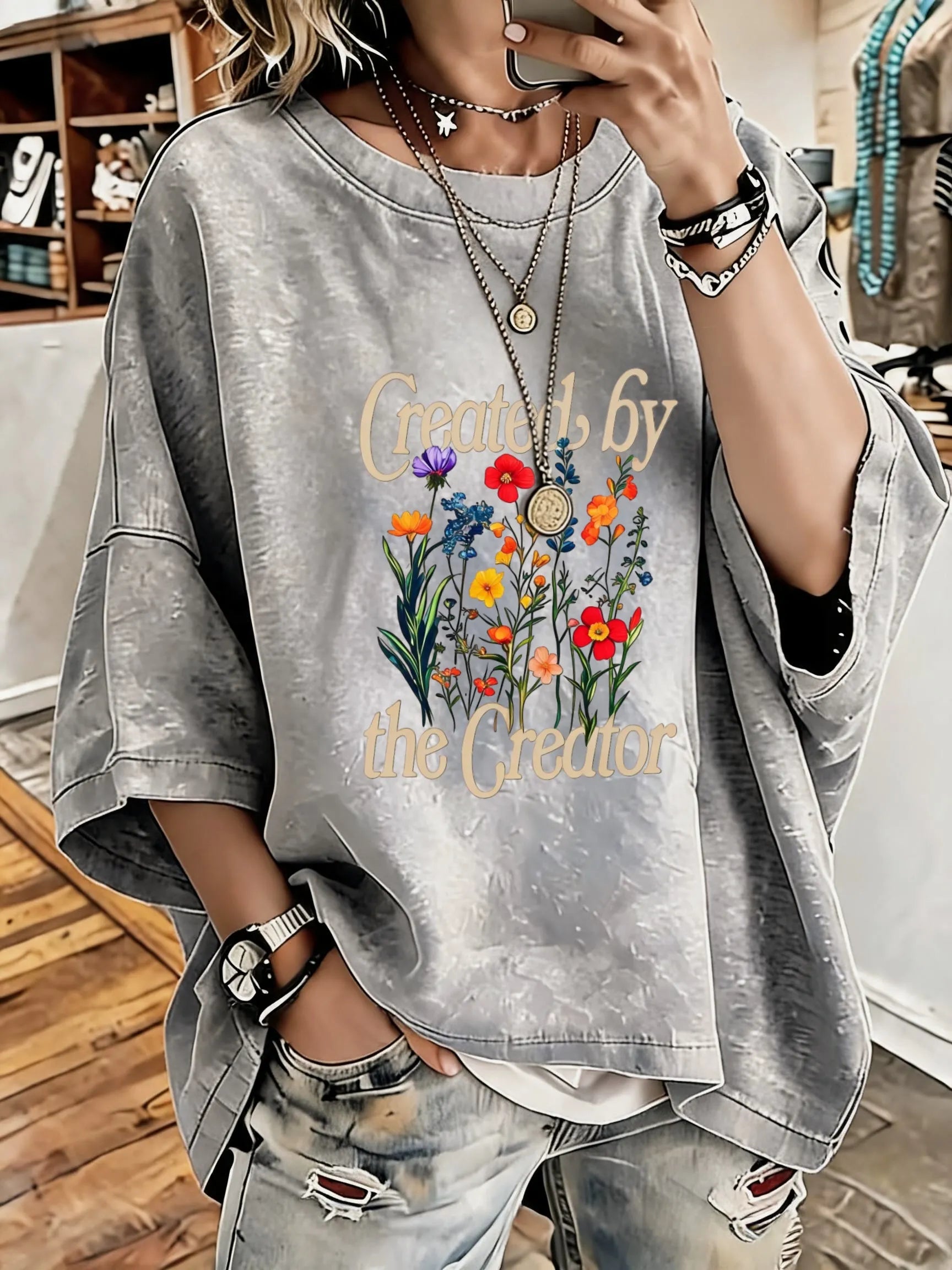 Women'S Created By The Creator Oversized T-Shirt