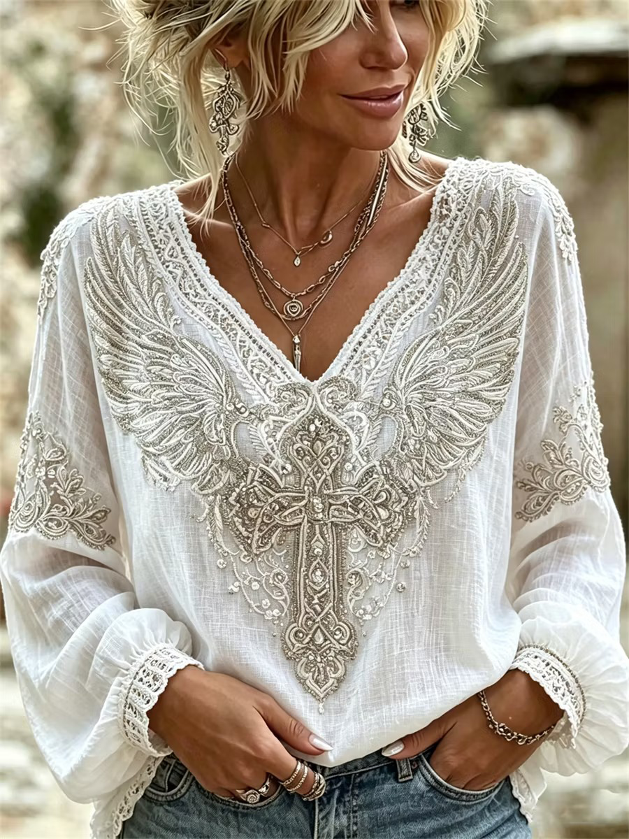 Women'S Faith Printed Casual Round Neck Top