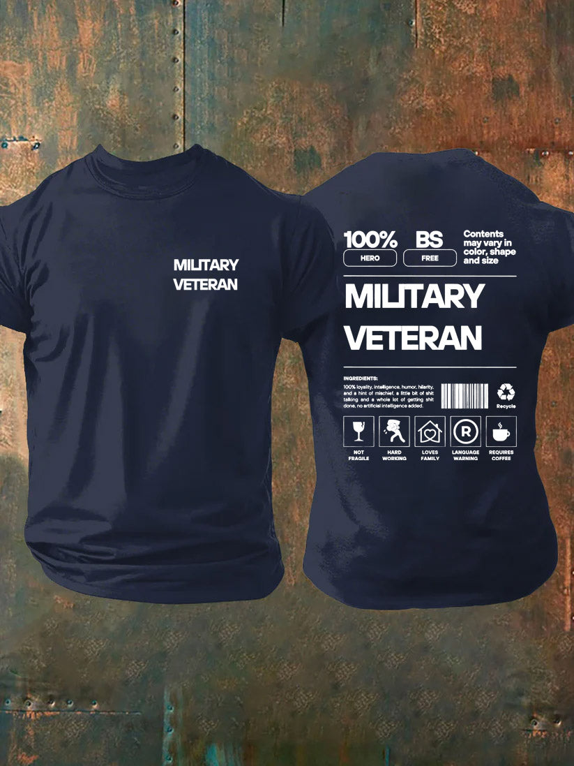 Miltary Veteran Pattern100% Cotton T-Shirt