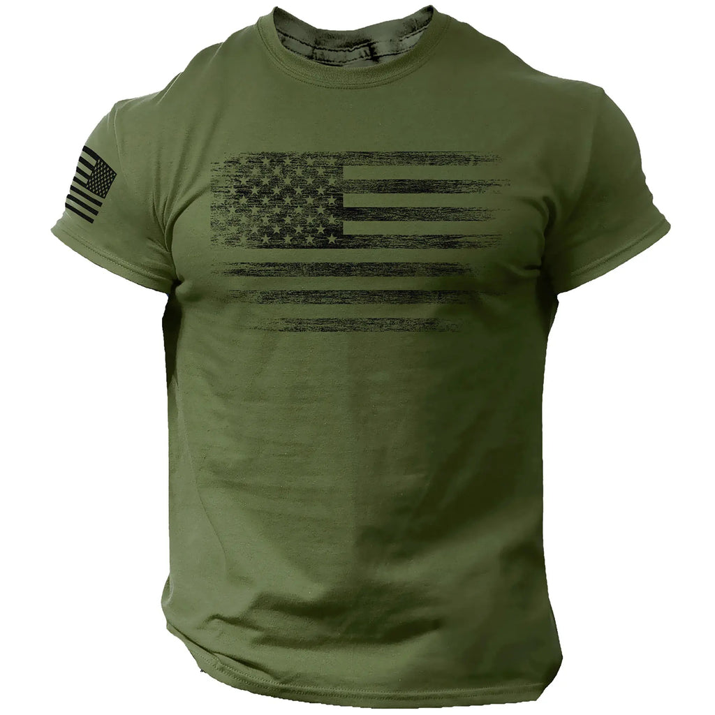 USA Distressed Flag 100% Cotton T-Shirt