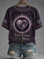 Women's Total Eclipse Of The Heart Print Casual Tee