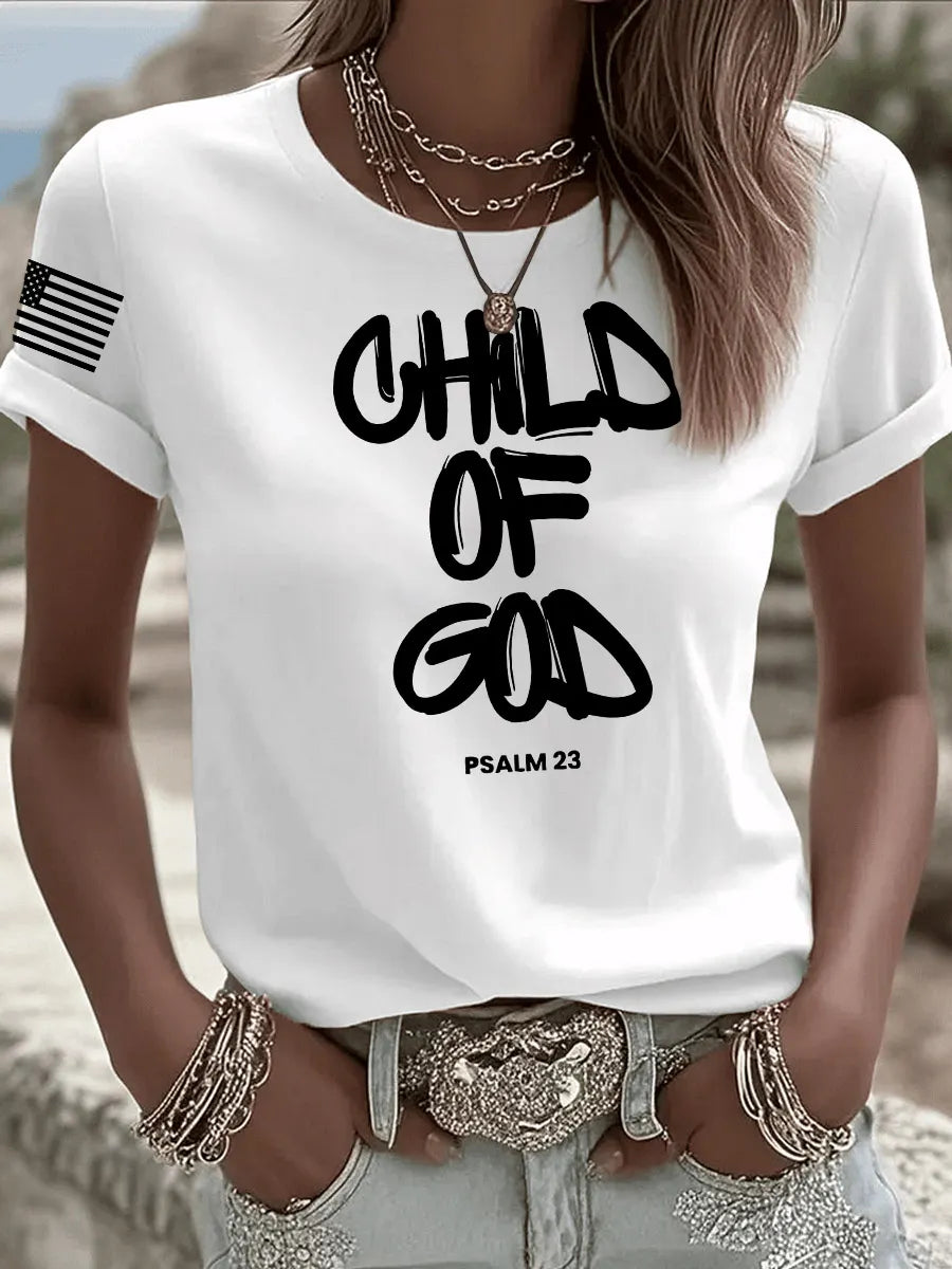 Child Of God From Psalm 23 Printed T-Shirt