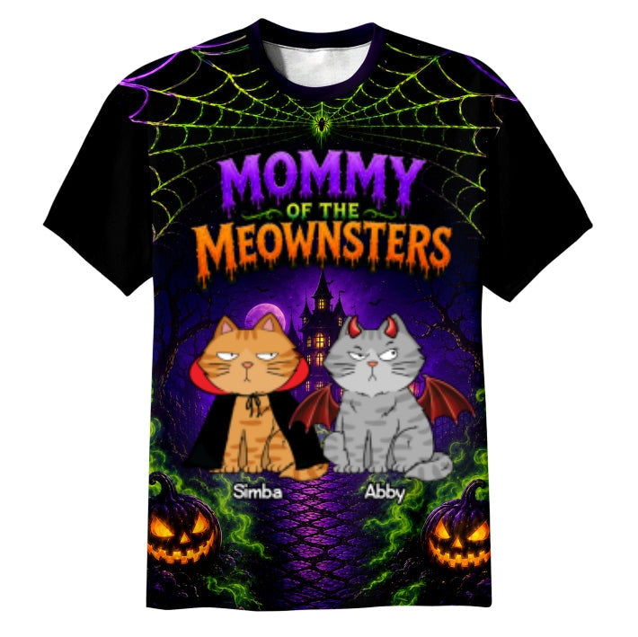 Spooky Cat Mom - Personalized Shirt - Halloween Gift For Cat Moms, Wife