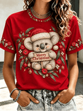 Women's Australian Christmas Print Short-Sleeve T-Shirt