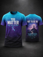 Men’s Suicide Prevention Awareness Printed T-Shirt
