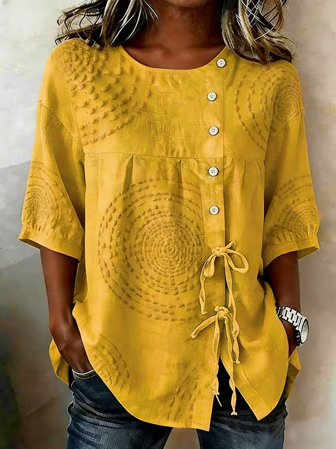 Women'S Plant Flower Art Casual Short Sleeved Shirt