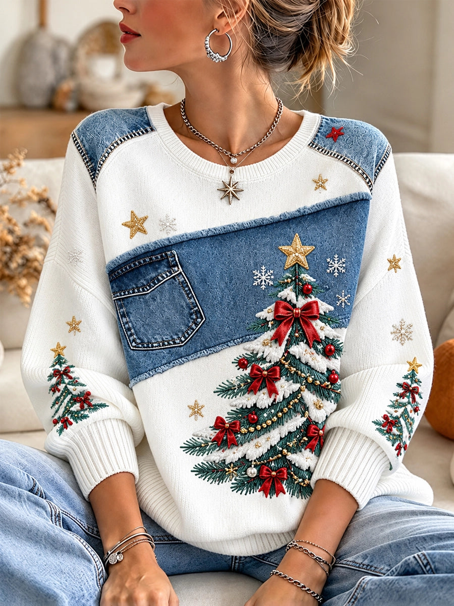 Women Christmas Crew Neck Casual Spring/Fall Long Sleeve Sweatshirt