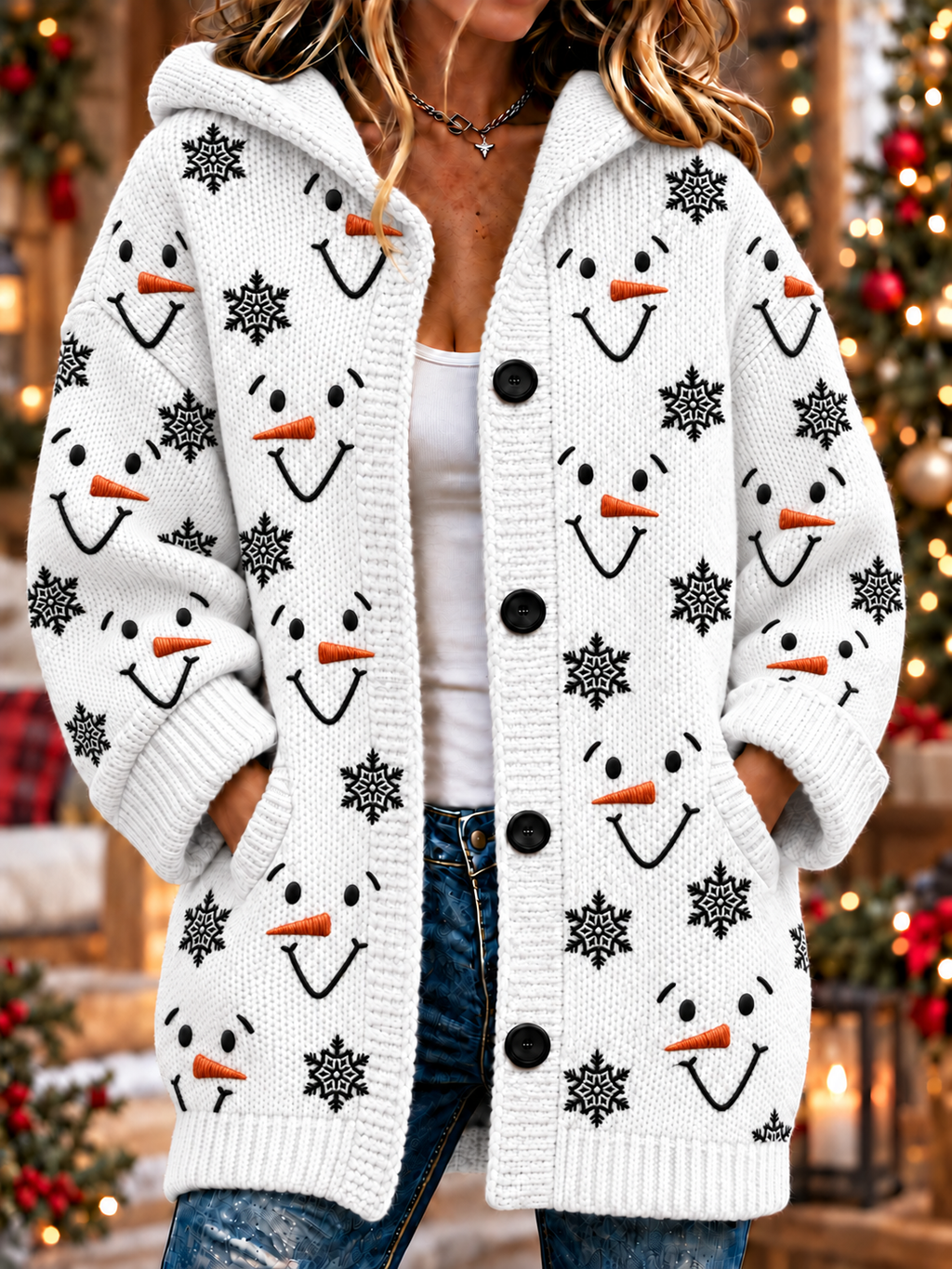 Women'S Christmas Print Casual Cardigan